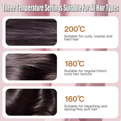 Mini Hair Straightener 3-Speed Temperature Control Rapid Heating & anti Scald Shell Lightweight and Portable for Travel