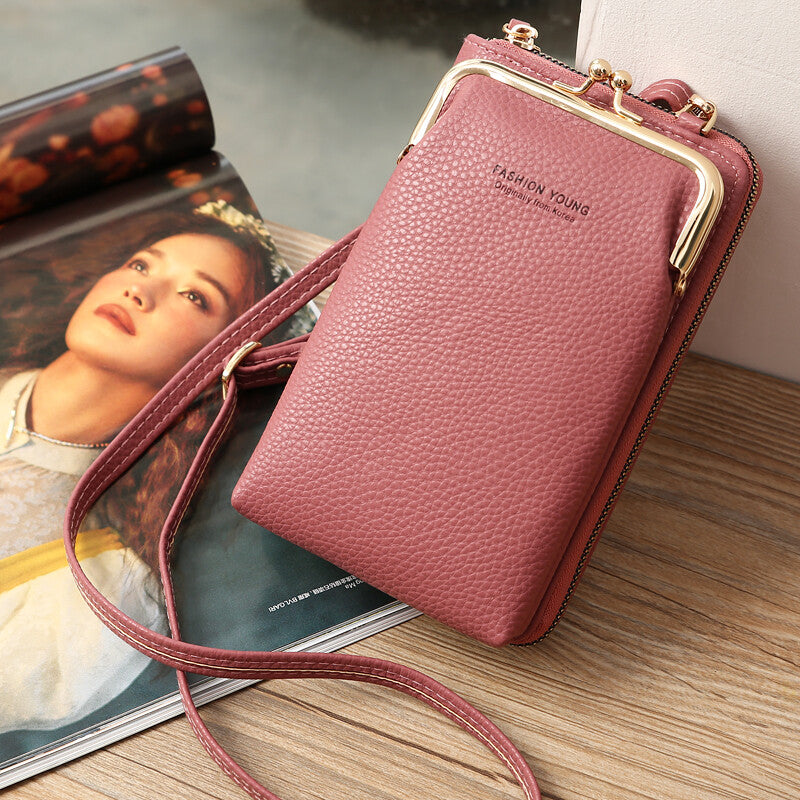Small Crossbody Cell Phone Bag for Women Leather Shoulder Bag Card Holder Wallet