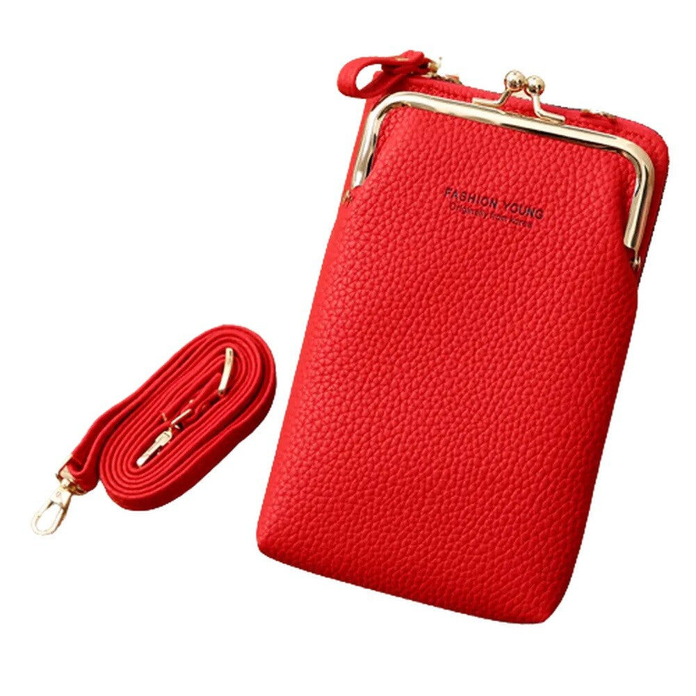 Small Crossbody Cell Phone Bag for Women Leather Shoulder Bag Card Holder Wallet