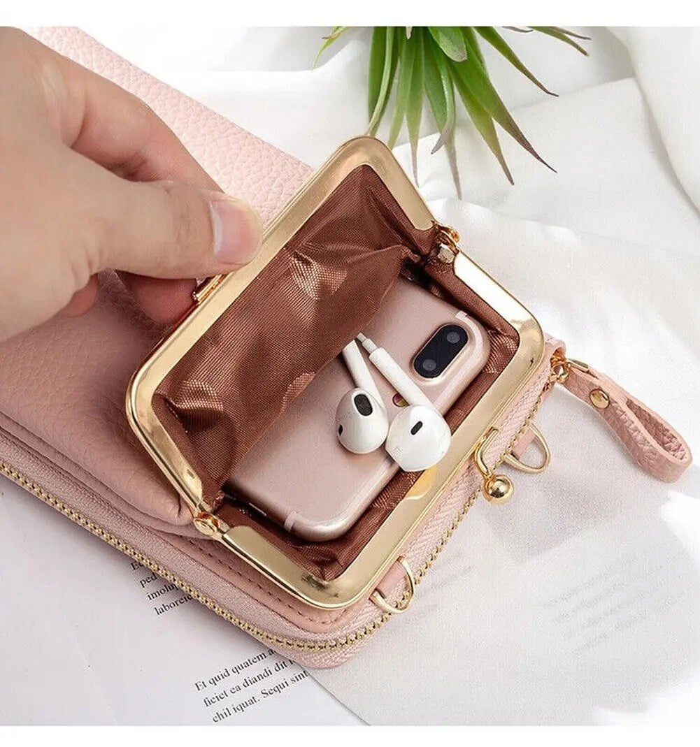 Small Crossbody Cell Phone Bag for Women Leather Shoulder Bag Card Holder Wallet