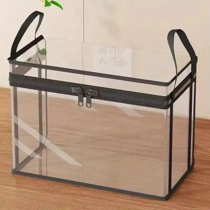 【Free Shipping 】Large Clear Thick Plastic Storage Box with Hinged Lid, Heavy-Duty Durable High Capacity Organizer, Perfect for Home, Camping, Travel, Attic and Moving