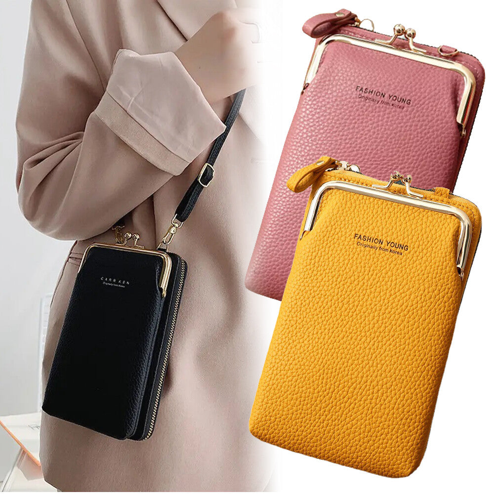Small Crossbody Cell Phone Bag for Women Leather Shoulder Bag Card Holder Wallet