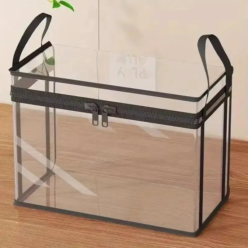 【Free Shipping 】Large Clear Thick Plastic Storage Box with Hinged Lid, Heavy-Duty Durable High Capacity Organizer, Perfect for Home, Camping, Travel, Attic and Moving