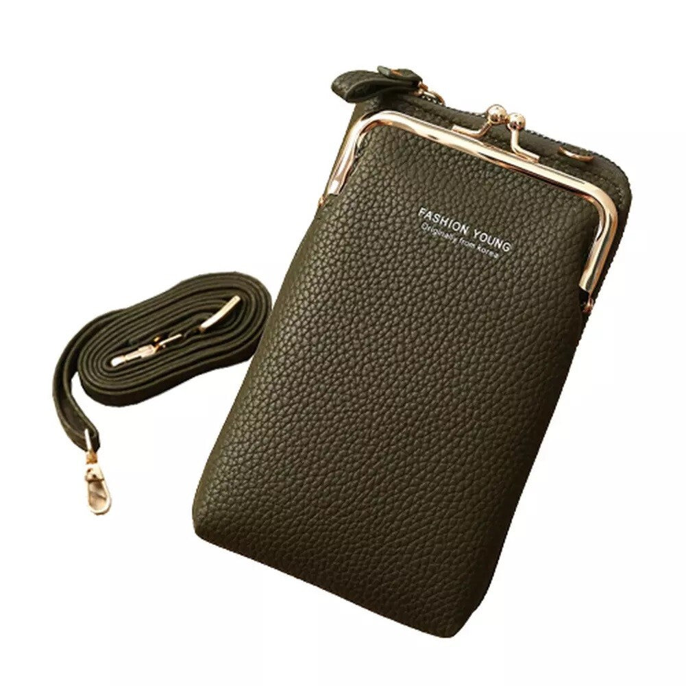 Small Crossbody Cell Phone Bag for Women Leather Shoulder Bag Card Holder Wallet