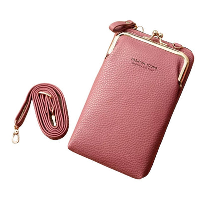 Small Crossbody Cell Phone Bag for Women Leather Shoulder Bag Card Holder Wallet
