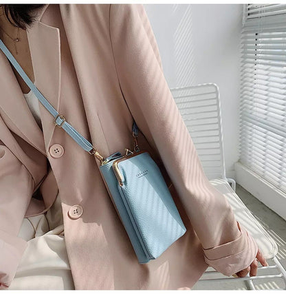 Small Crossbody Cell Phone Bag for Women Leather Shoulder Bag Card Holder Wallet